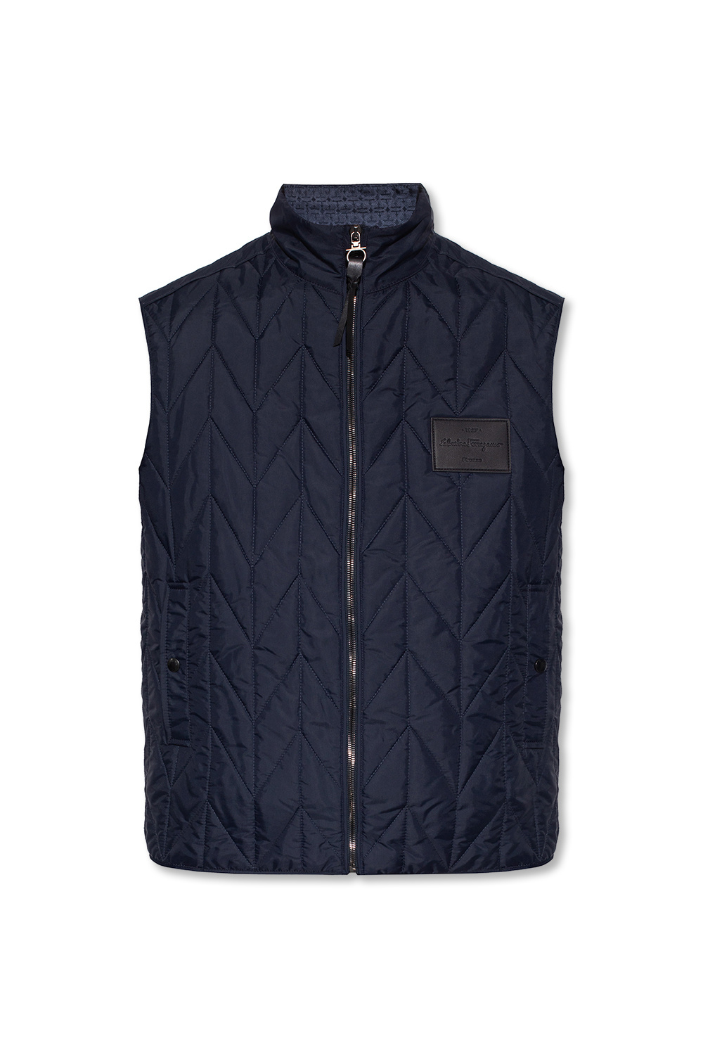 Navy blue Quilted vest FERRAGAMO SchaferandweinerShops Netherlands